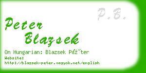 peter blazsek business card